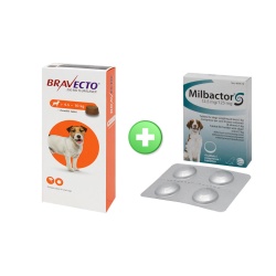 BRAVECTO FLEA & TICK PLUS MILBACTOR WORMER- SMALL DOG  (4.5-10kg) 
